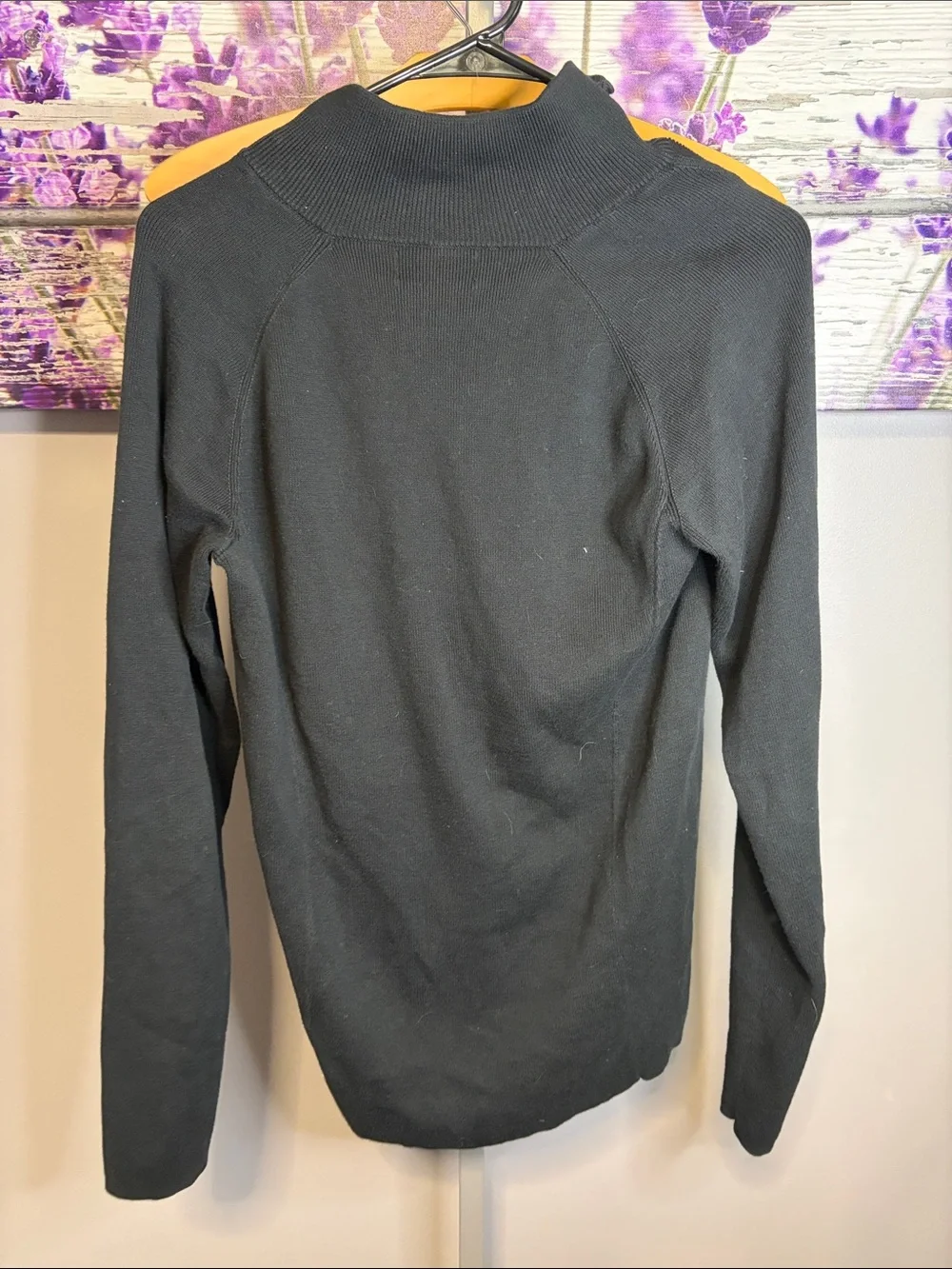 Unisex Vintage Polo Jeans Company Black Quarter-Zip Sweater with Small Flag Logo